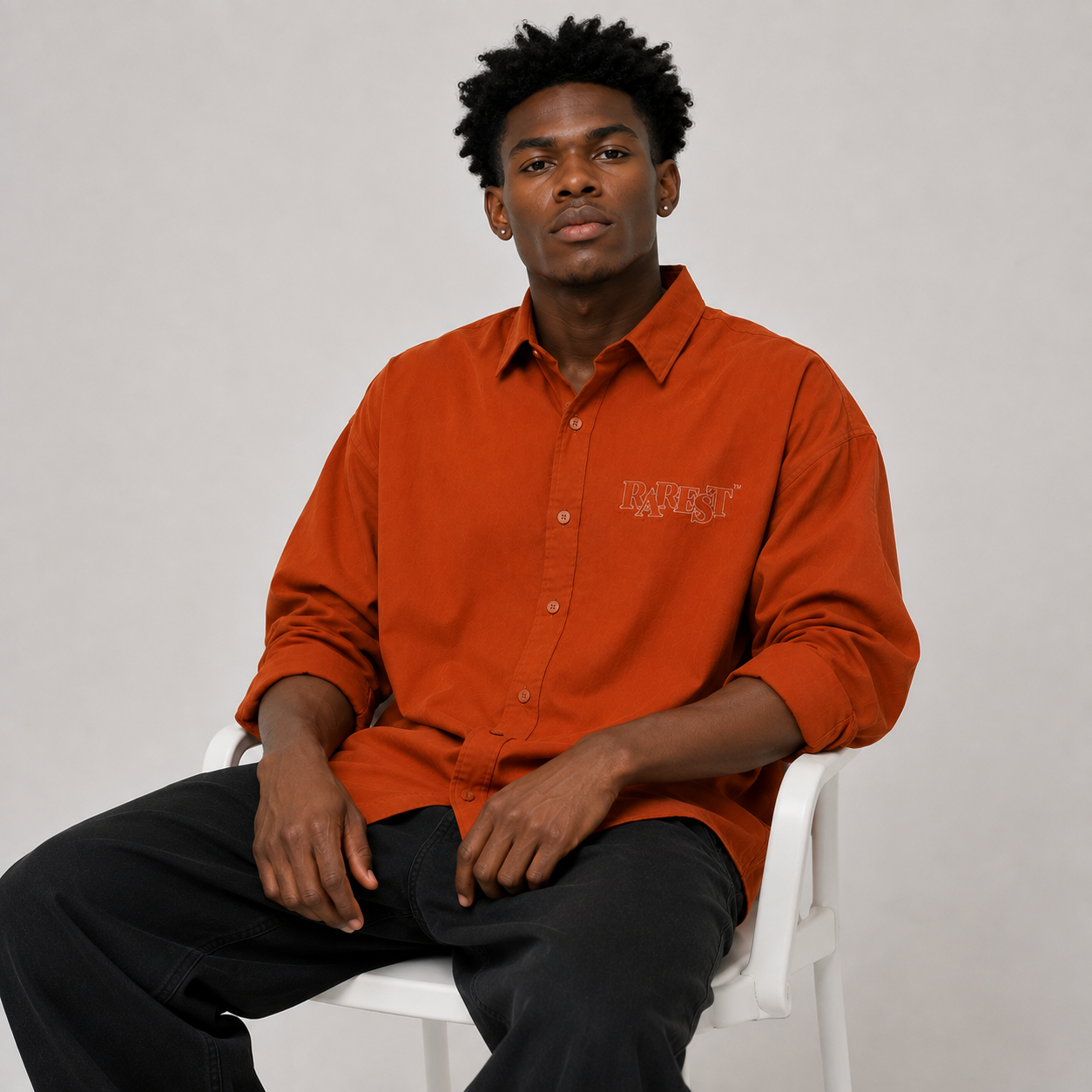 RAREST Founder's Collection — Orange Oversized Shirt