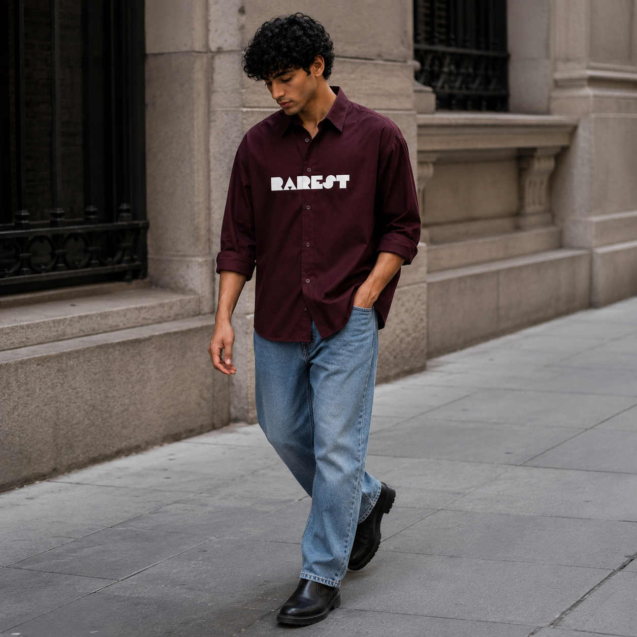 RAREST Founder’s Collection — Burgundy Oversized Shirt