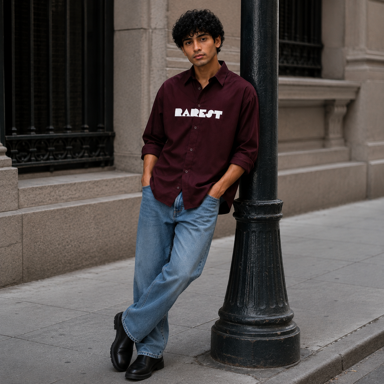 RAREST Founder’s Collection — Burgundy Oversized Shirt