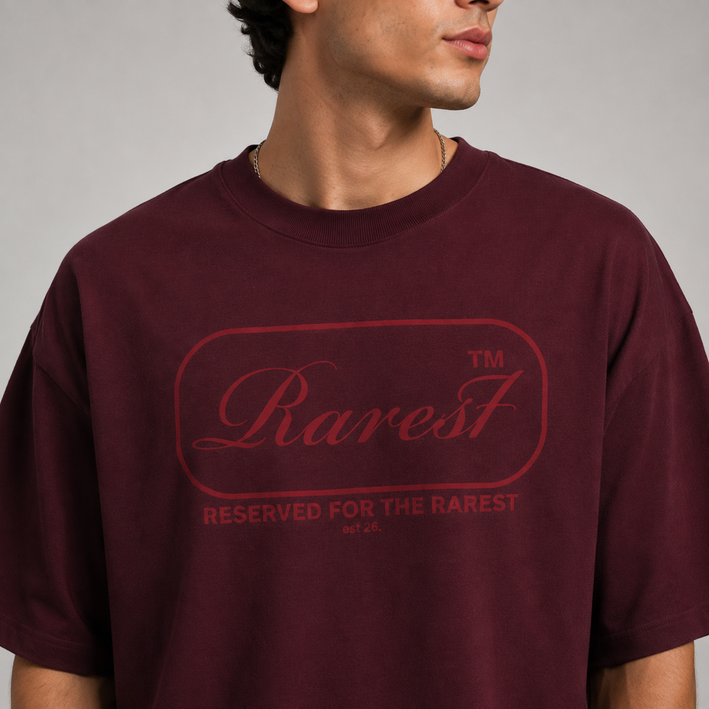 RAREST Founder's Collection — Burgundy Oversized T-Shirt