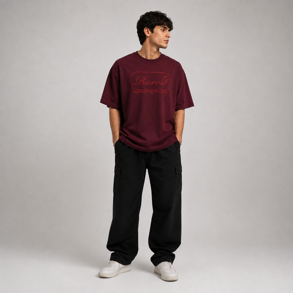 RAREST Founder's Collection — Burgundy Oversized T-Shirt