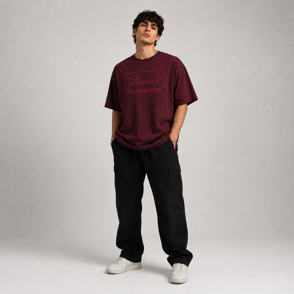 RAREST Founder's Collection — Burgundy Oversized T-Shirt