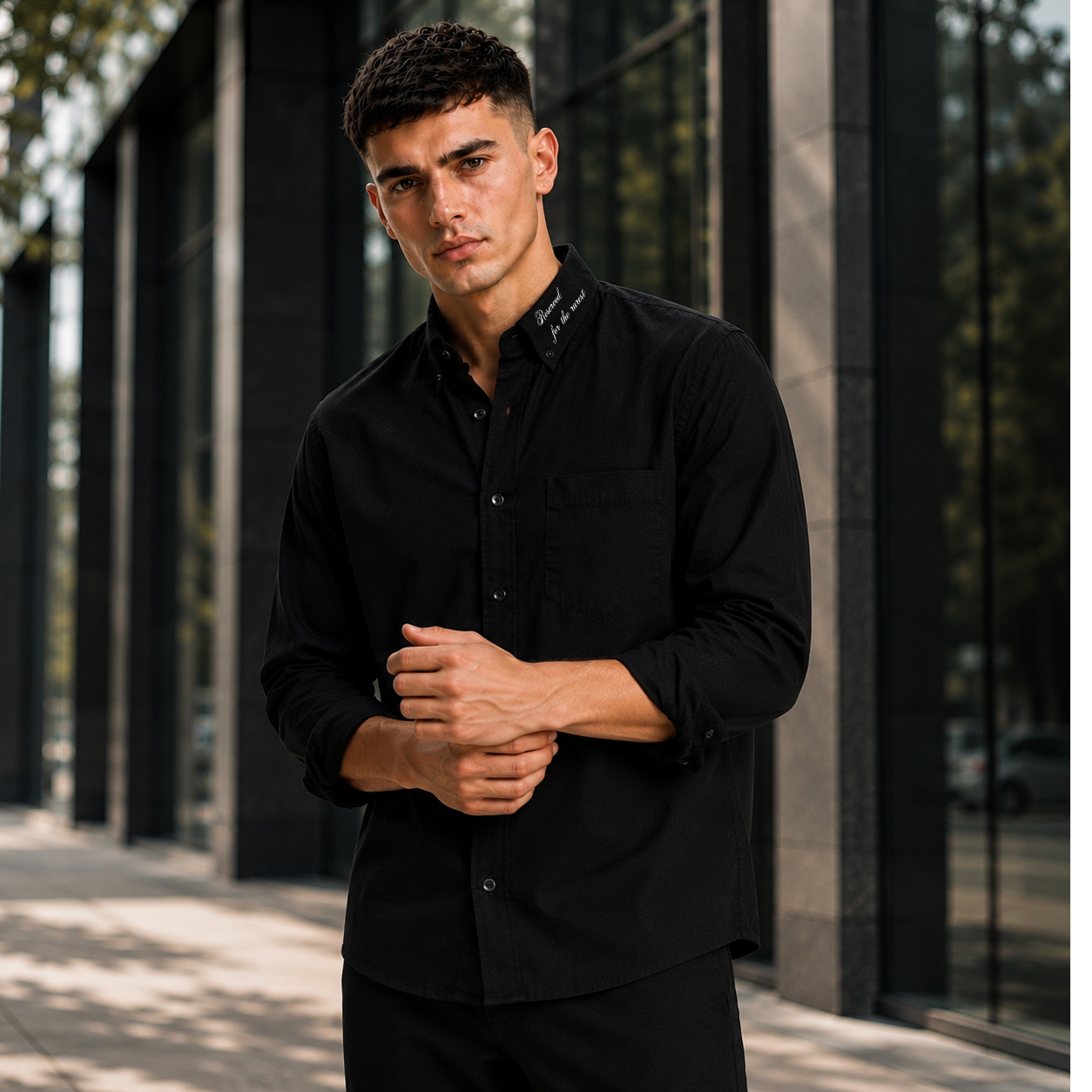 The Navy Oxford Shirt (Black)