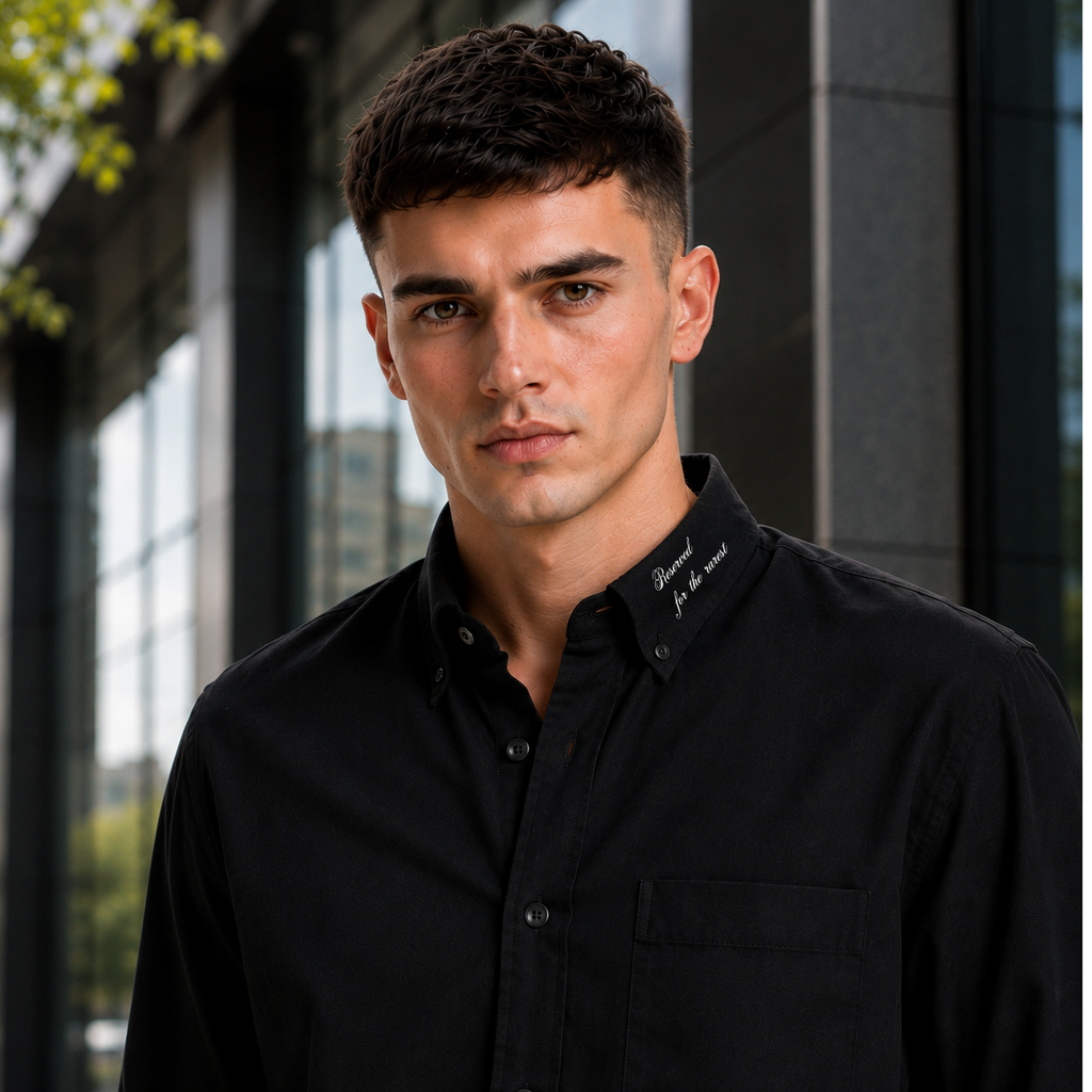The Navy Oxford Shirt (Black)