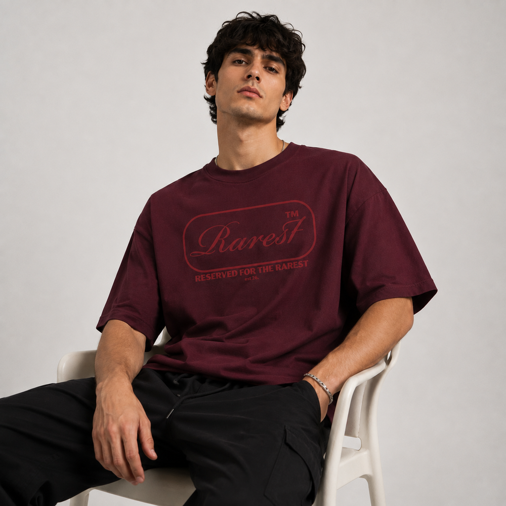 RAREST Founder's Collection — Burgundy Oversized T-Shirt