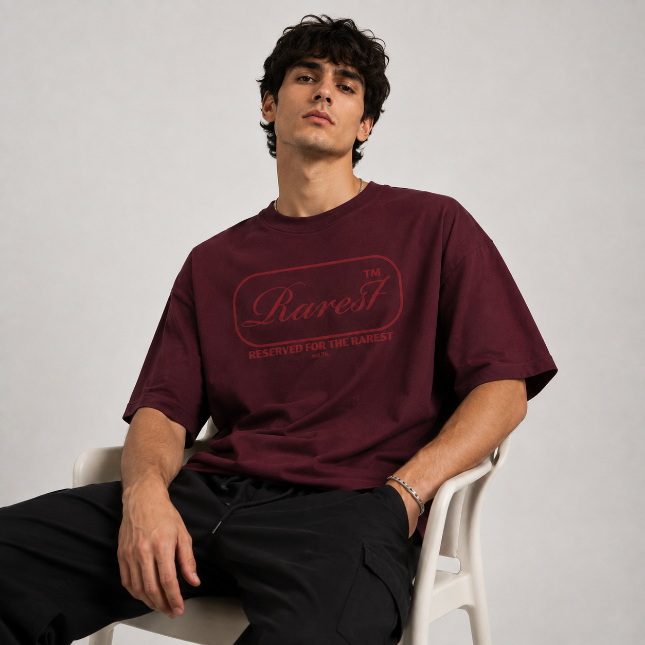 RAREST Founder's Collection — Burgundy Oversized T-Shirt